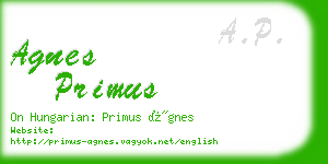 agnes primus business card